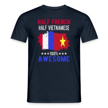 Half French Half Vietnamese - Men's T-Shirt - navy - Front - AI Model Male 178 light (178cm)