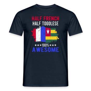 Half French Half Tongolese - Men's T-Shirt - navy - Front - AI Model Male 178 light (178cm)