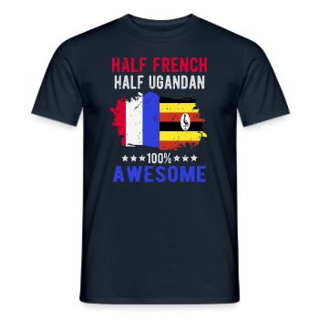 Half French Half Ugandan - Men's T-Shirt - navy - Front - AI Model Male 178 light (178cm)