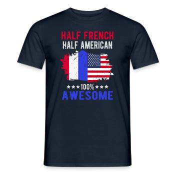 Halb Franzose Halb Amerikaner - Männer T-Shirt - Navy - Vorne - AI Model Male 178 light (178cm)