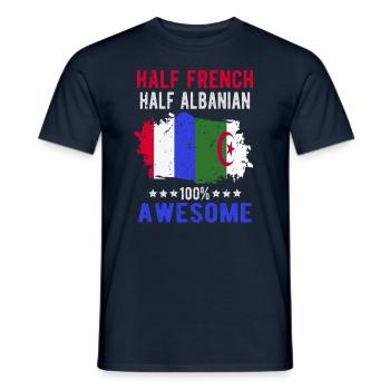 Half French Half Albanian - Men's T-Shirt - navy - Front - AI Model Male 178 light (178cm)