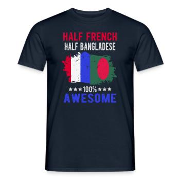 Half French Half Bangladeshi - Men's T-Shirt - navy - Front - AI Model Male 178 light (178cm)