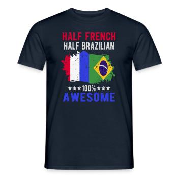 Halb Franzose Halb Brasilianer - Männer T-Shirt - Navy - Vorne - AI Model Male 178 light (178cm)