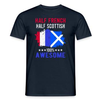 Half French Half Scotsman - Men's T-Shirt - navy - Front - AI Model Male 178 light (178cm)
