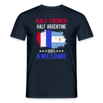 Halb Franzose Halb Argentiner - Männer T-Shirt - Navy - Vorne - AI Model Male 178 light (178cm)