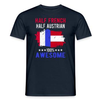 Half French Half Austrian - Men's T-Shirt - navy - Front - AI Model Male 178 light (178cm)