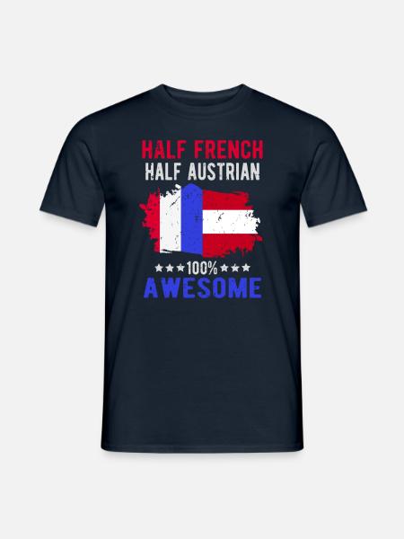 Half French Half Austrian - Men's T-Shirt - navy