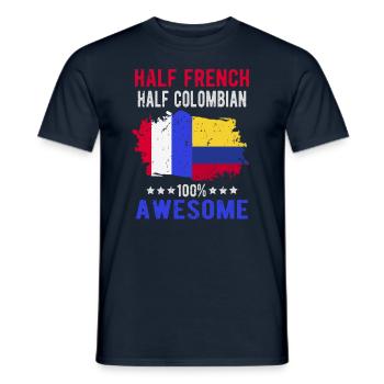 Halb Franzose Halb Kolumbianer - Männer T-Shirt - Navy - Vorne - AI Model Male 178 light (178cm)
