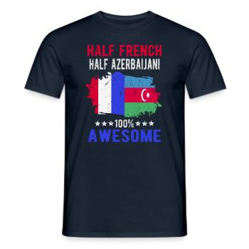 Moitié Français moitié azerbaïdjanais - T-shirt homme - marine - Devant - AI Model Male 178 light (178cm)