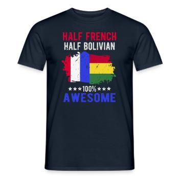Half French Half Bolivian - Men's T-Shirt - navy - Front - AI Model Male 178 light (178cm)