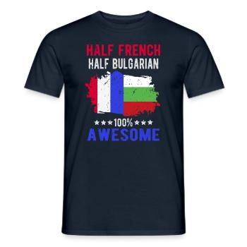 Halb Franzose Halb Bulgare - Männer T-Shirt - Navy - Vorne - AI Model Male 178 light (178cm)
