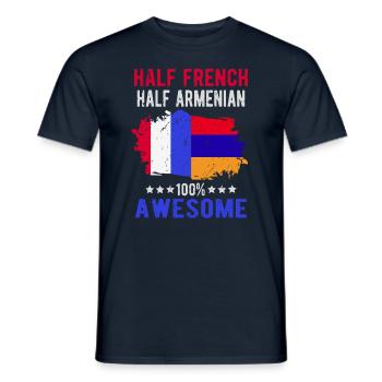 Halb Franzose Halb Armenier - Männer T-Shirt - Navy - Vorne - AI Model Male 178 light (178cm)