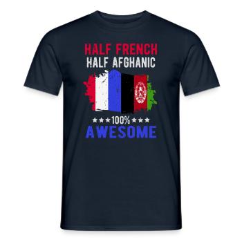 Half French Half Afghan - Men's T-Shirt - navy - Front - AI Model Male 178 light (178cm)