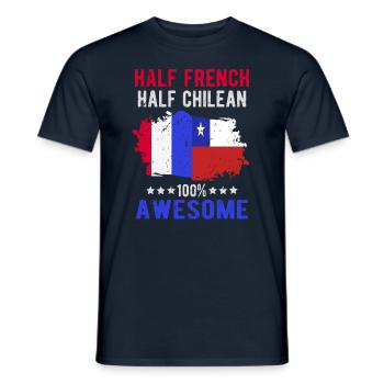 Half French Half Chilean - Men's T-Shirt - navy - Front - AI Model Male 178 light (178cm)