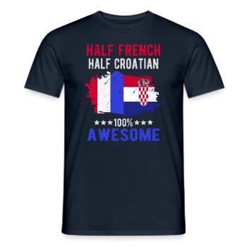 Half French Half Croat - Men's T-Shirt - navy - Front - AI Model Male 178 light (178cm)