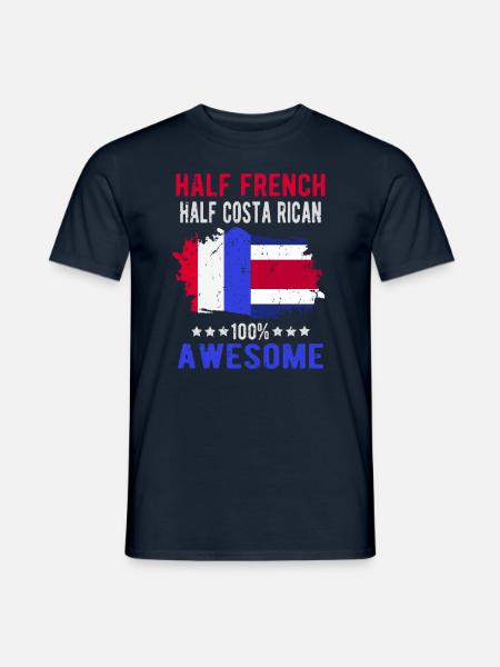 Halb Franzose Halb Costa Ricaner - Männer T-Shirt - Navy
