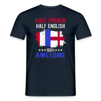 Moitié Français moitié anglais - T-shirt homme - marine - Devant - AI Model Male 178 light (178cm)