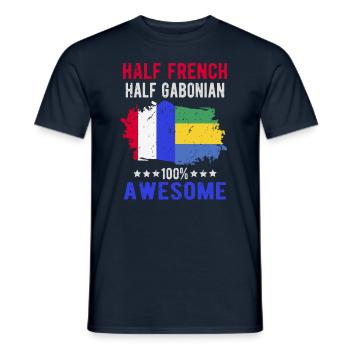 Half French Half Gabonese - Men's T-Shirt - navy - Front - AI Model Male 178 light (178cm)