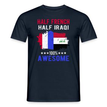 Half French Half Iraki - Men's T-Shirt - navy - Front - AI Model Male 178 light (178cm)