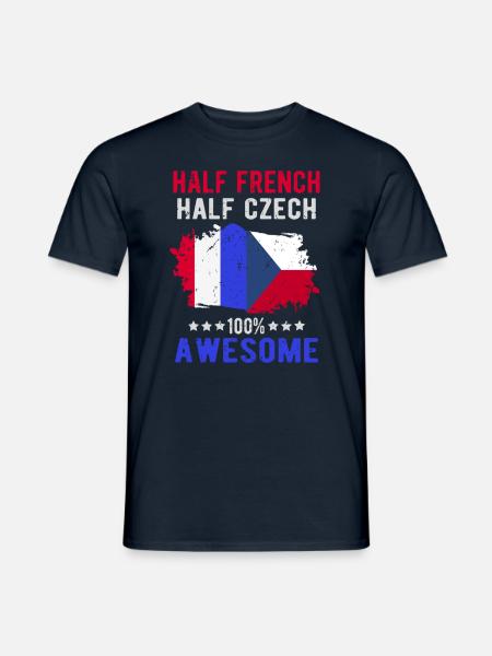 Halb Franzose Halb Tscheche - Männer T-Shirt - Navy