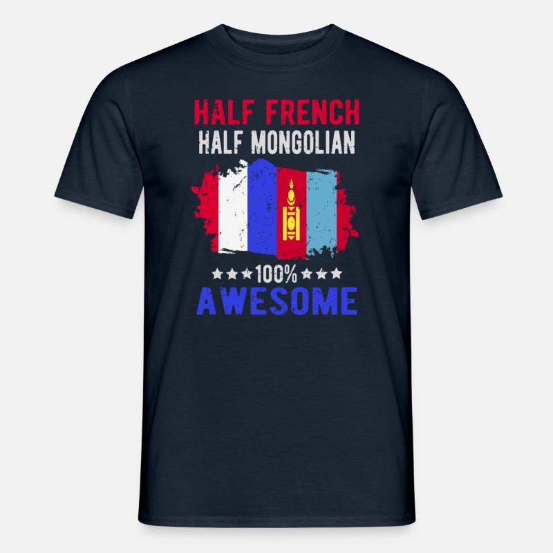 Halb Franzose Halb Mongole - Männer T-Shirt - Navy