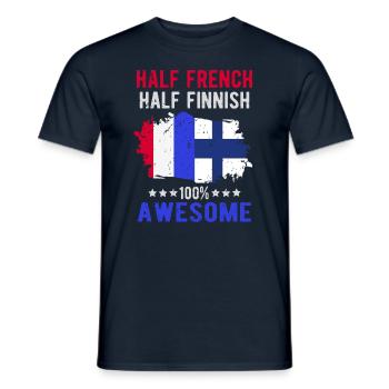 Half French Half Finnish - Men's T-Shirt - navy - Front - AI Model Male 178 light (178cm)