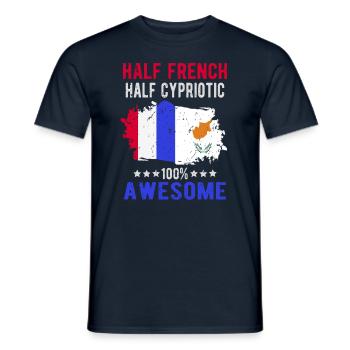Halb Franzose Halb Zyprer - Männer T-Shirt - Navy - Vorne - AI Model Male 178 light (178cm)