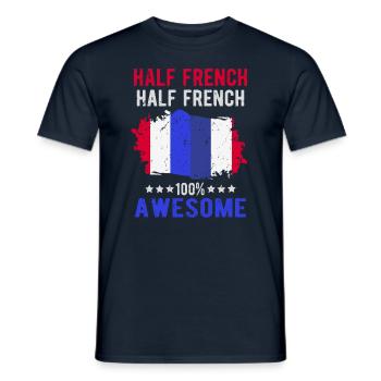Half French Half French - Men's T-Shirt - navy - Front - AI Model Male 178 light (178cm)