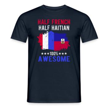Half French Half Haitian - Men's T-Shirt - navy - Front - AI Model Male 178 light (178cm)