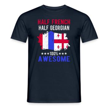 Half French Half Georgian - Men's T-Shirt - navy - Front - AI Model Male 178 light (178cm)