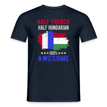 Halb Franzose Halb Ungar - Männer T-Shirt - Navy - Vorne - AI Model Male 178 light (178cm)