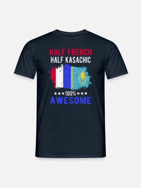 Half French Half Kazakh - Men's T-Shirt - navy