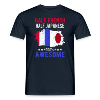 Half French Half Japanese - Men's T-Shirt - navy - Front - AI Model Male 178 light (178cm)