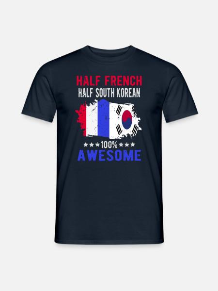 Moitié Français moitié sud-coréen - T-shirt homme - marine