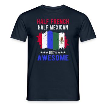 Half French Half Mexican - Men's T-Shirt - navy - Front - AI Model Male 178 light (178cm)
