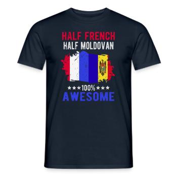 Halb Franzose Halb Moldawier - Männer T-Shirt - Navy - Vorne - AI Model Male 178 light (178cm)