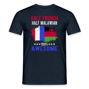 Half French Half Malawi - Men's T-Shirt - navy - Front - AI Model Male 178 light (178cm)