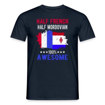 Moitié Français moitié Mordwinen - T-shirt homme - marine - Devant - AI Model Male 178 light (178cm)