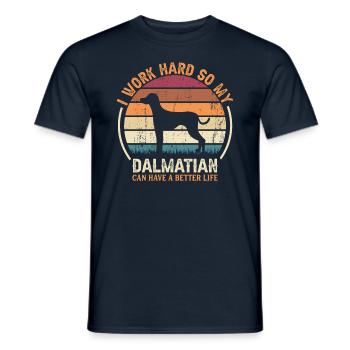 Travaillez dur - Retro Dalmatian - T-shirt homme - marine - Devant - AI Model Male 178 light (178cm)