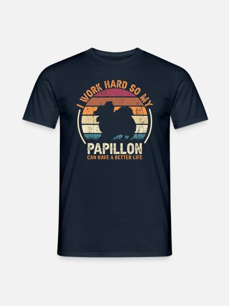 Work Hard - Retro Papillon - Men's T-Shirt - navy