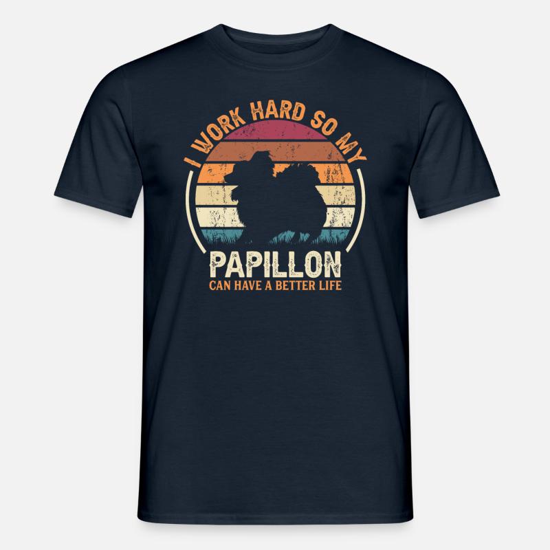 Work Hard - Retro Papillon - Men's T-Shirt - navy