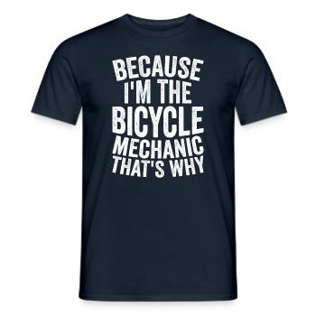 Craft - Because I am the bicycle mechanic - Men's T-Shirt - navy - Front - AI Model Male 178 light (178cm)