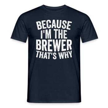 Craft - Because I am the brewer - Men's T-Shirt - navy - Front - AI Model Male 178 light (178cm)