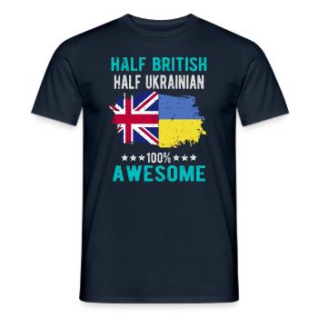 Halb Brite Halb Ukrainer - Männer T-Shirt - Navy - Vorne - AI Model Male 178 light (178cm)