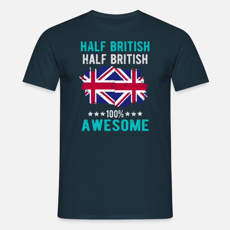 Half British Half British - Men's T-Shirt - navy