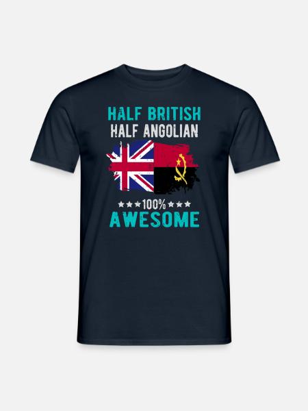 Half British Half Angolier - Men's T-Shirt - navy