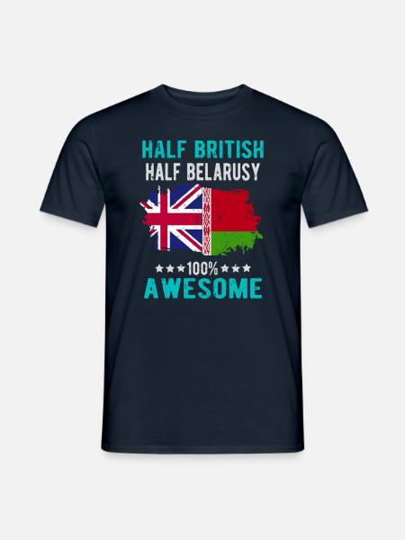 Half British Half Belarusian - Men's T-Shirt - navy