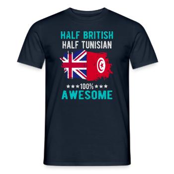 Half British Half Tunisian - Men's T-Shirt - navy - Front - AI Model Male 178 light (178cm)