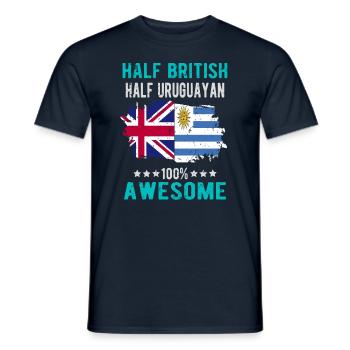 Half British Half Uruguayan - Men's T-Shirt - navy - Front - AI Model Male 178 light (178cm)