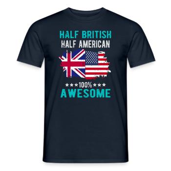 Halb Brite Halb Amerikaner - Männer T-Shirt - Navy - Vorne - AI Model Male 178 light (178cm)